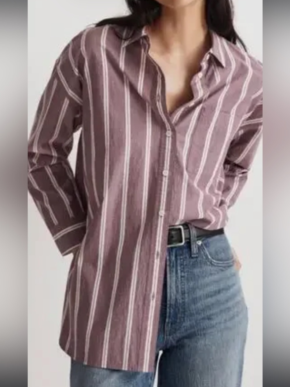 NWT Madewell The Signature Poplin Oversized Shirt in Iris Bloom XL
